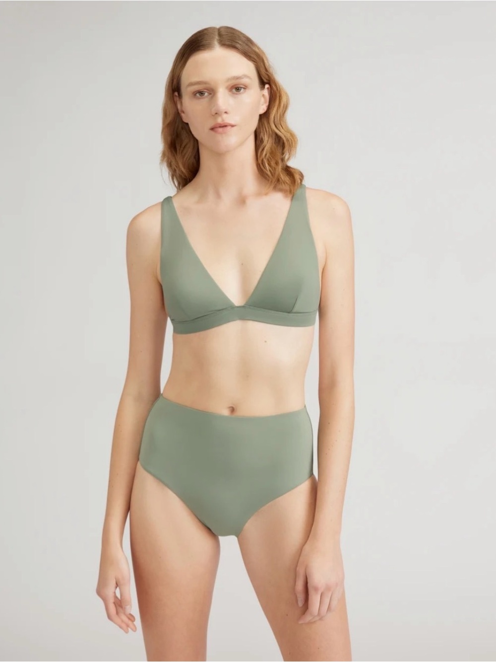 Everlane Sage Green High-Waist Bikini Set NWT